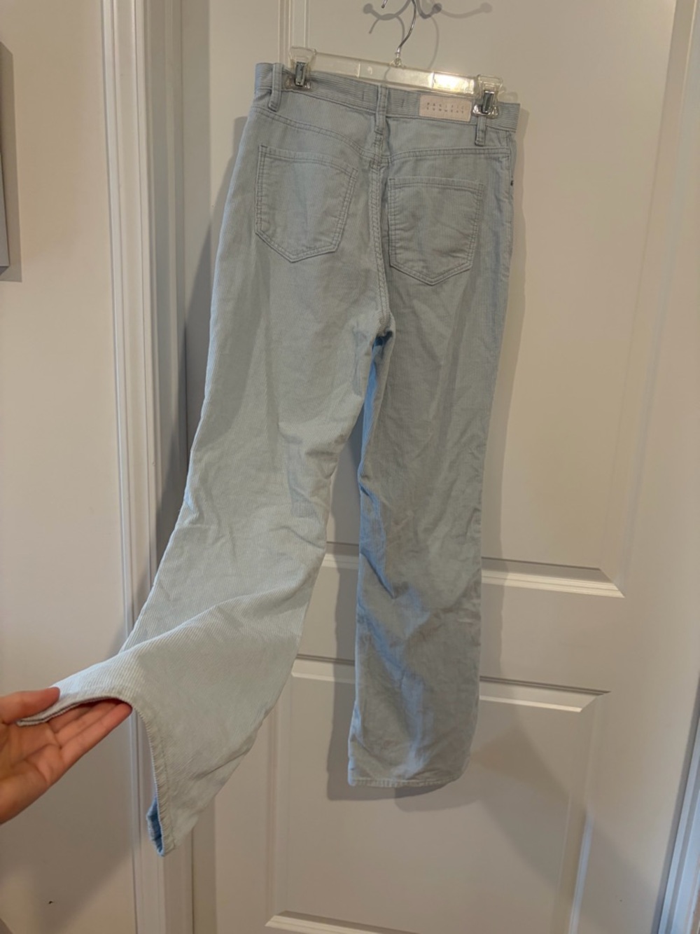 PacSun Light Blue Corduroy Flare Pants Size 22 High Rise Button Fly - Picture 4 of 4
